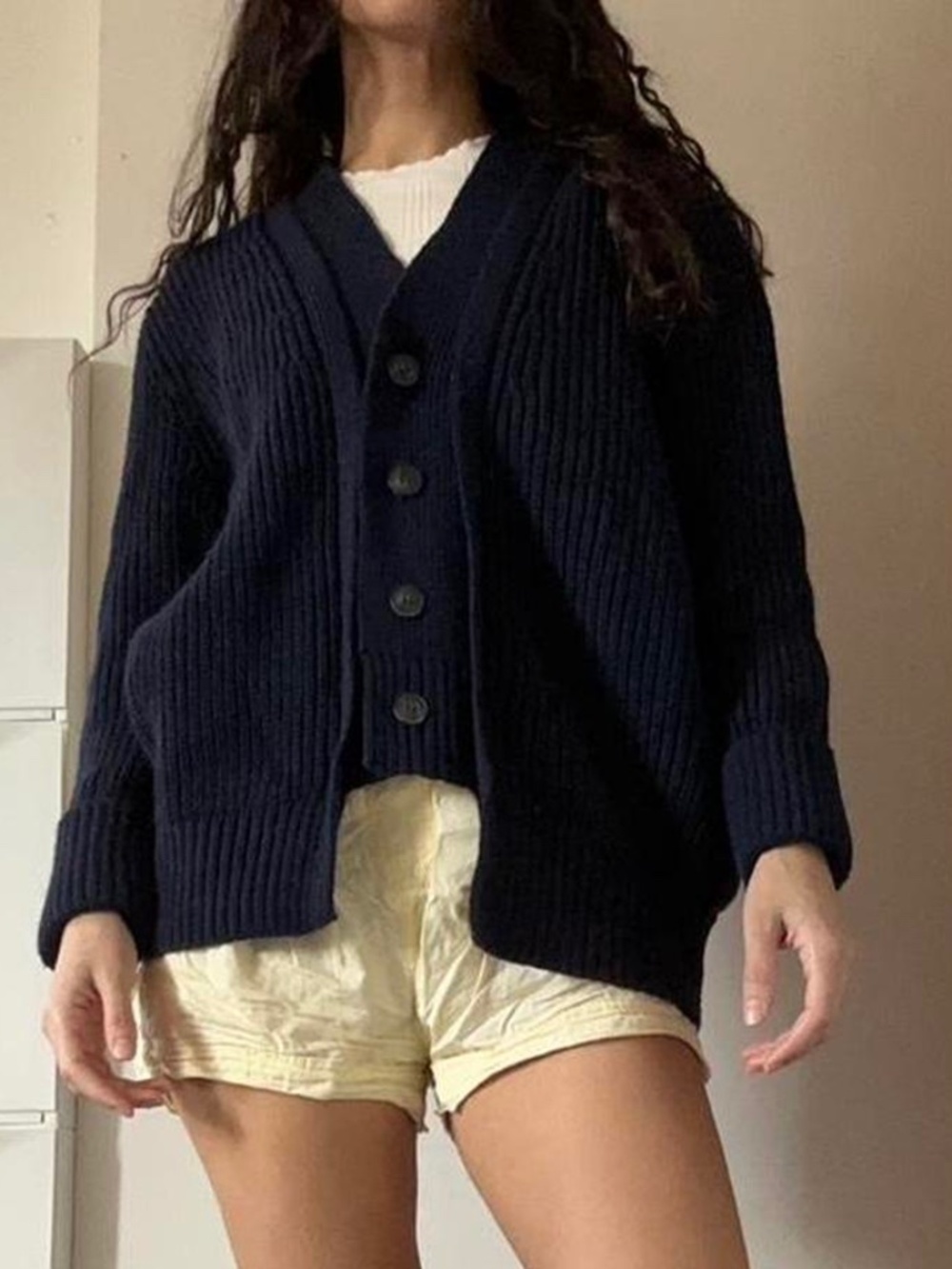 Mango Women's Navy and Blue Cardigan